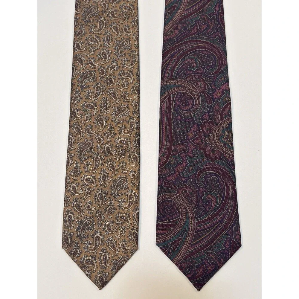 Vintage Redwood & Ross Robert Talbott Lot of 2 Silk Paisley Ties Italy USA